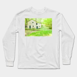 Old stone cottage in forest. Long Sleeve T-Shirt